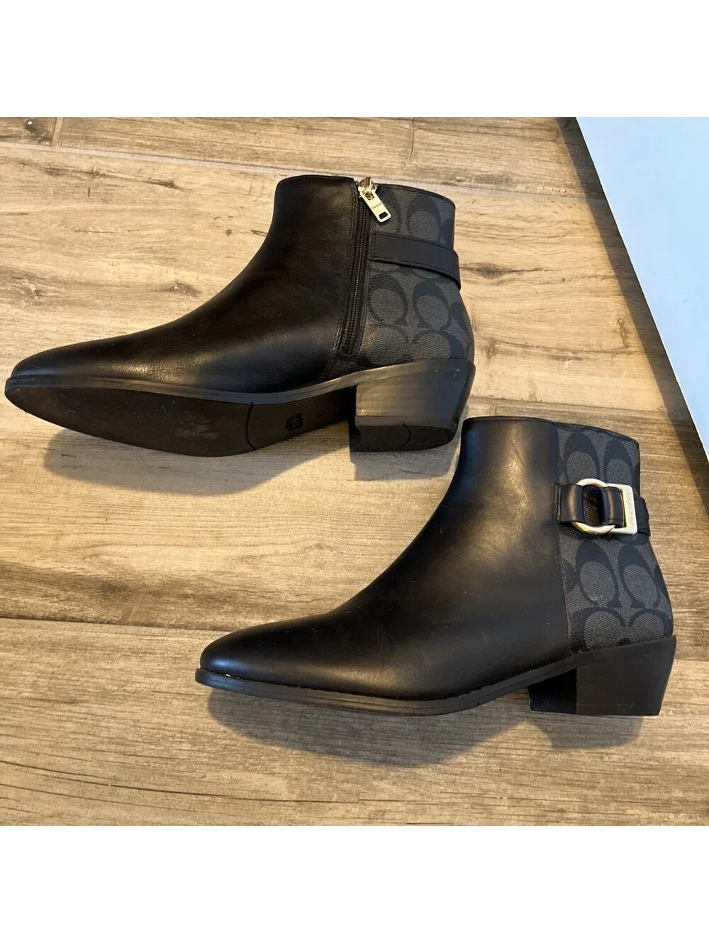COACH LADIES MONOGRAM ANKLE BOOTIES SIZE US6.5B VGC